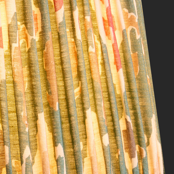 16cm empire shade in red aqua Bokhara gathered linen by GP & J Baker