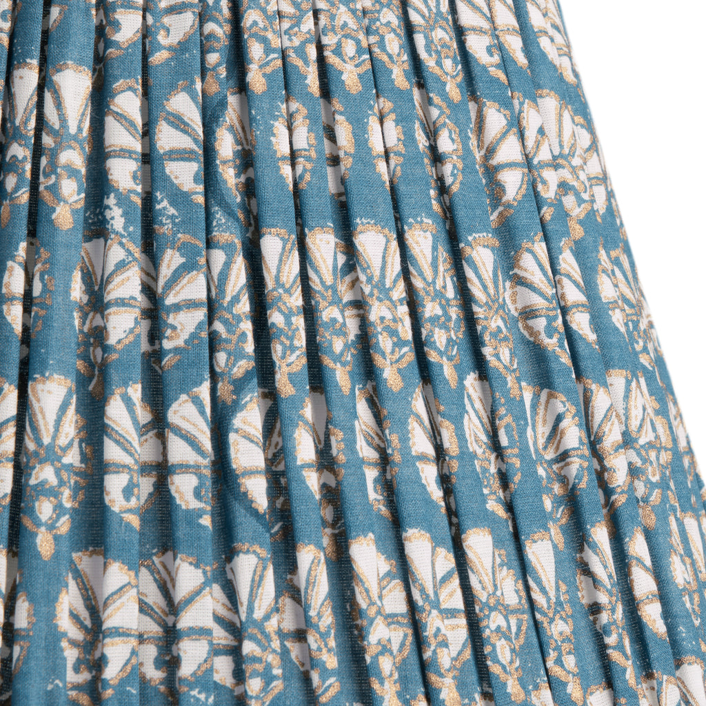 30cm straight empire gathered lampshade Turkish dervish block printed cotton