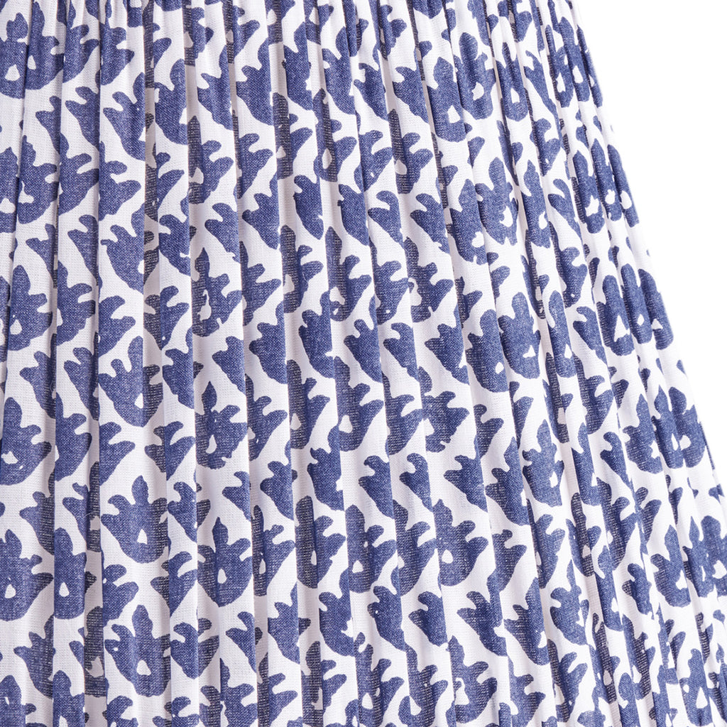 30cm straight empire gathered lampshade temple block printed cotton