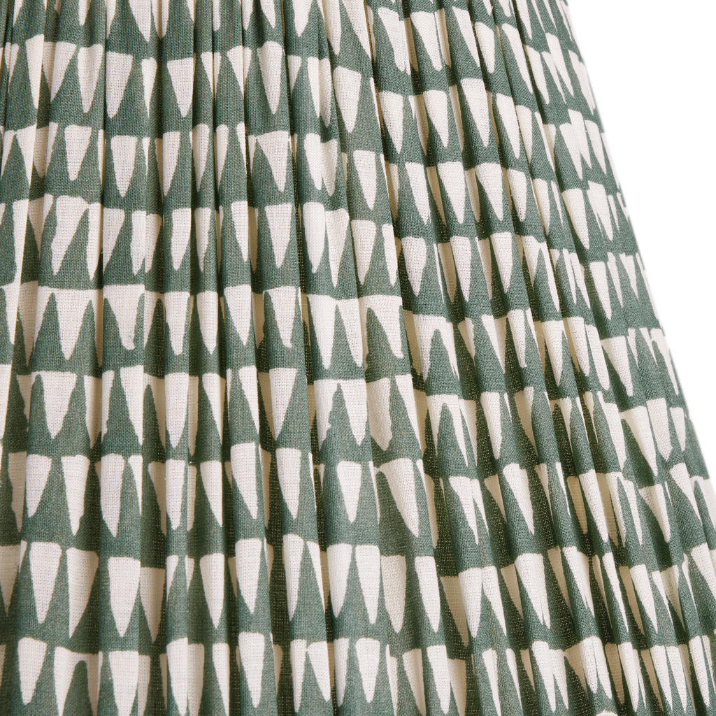 35cm straight empire gathered lampshade savannah block printed cotton