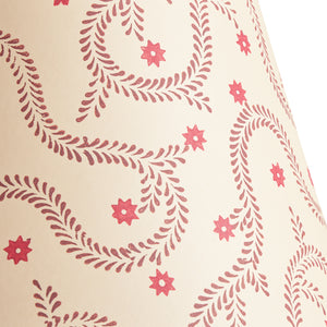 30cm straight empire shade in wine and crimson hand blocked 'Wiggly Stars' by Ellen Merchant