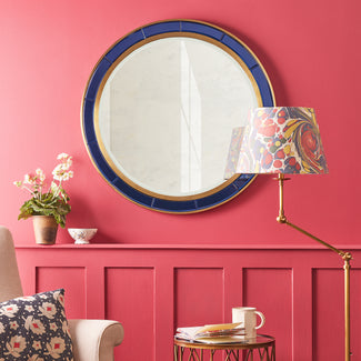 Lillian mirror in blue glass with gold