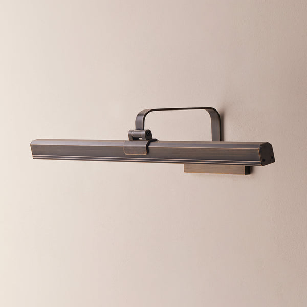 Larger Marcel rechargeable picture light in bronze finish