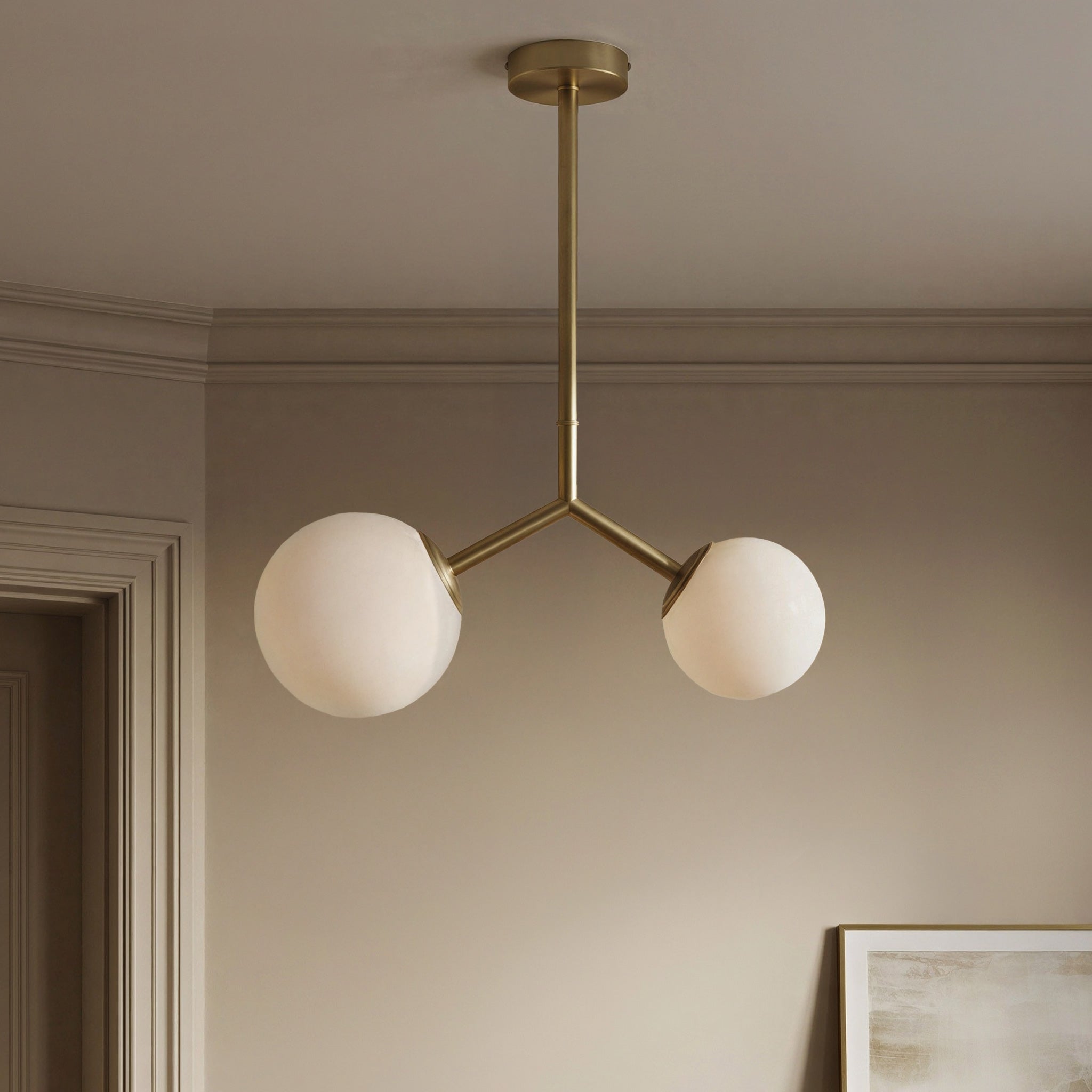 2-Pack Frosted White Glass Tapered Pendant Light Shades – B22 LED Compatible