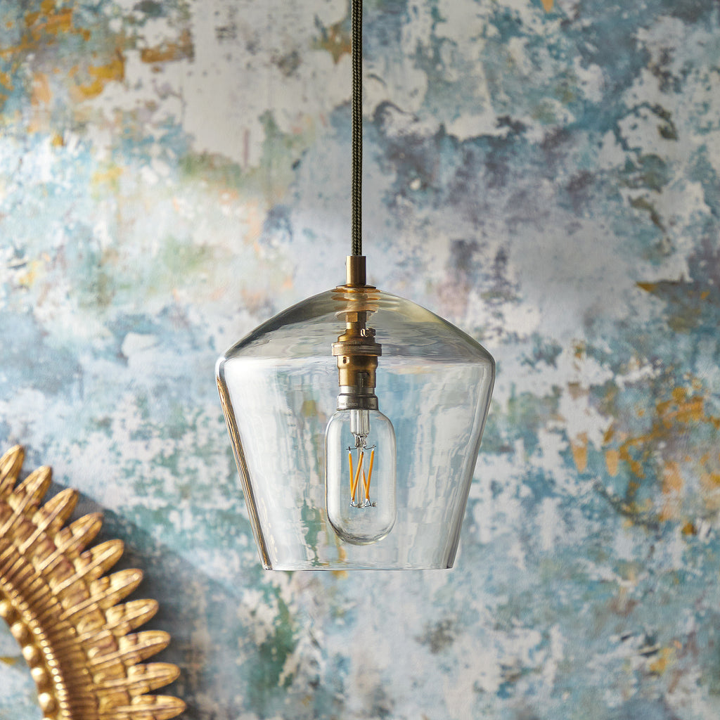 Regular Demijohn pendant clear blown glass