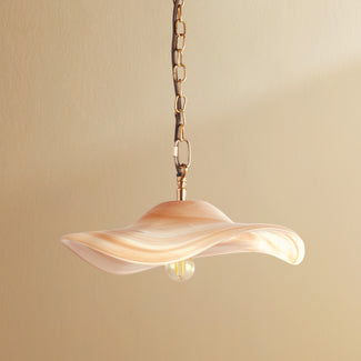 Flounce Pendant in Ivory Glass
