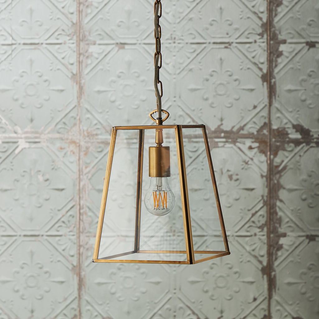 regular Luxor lantern brass clear glass
