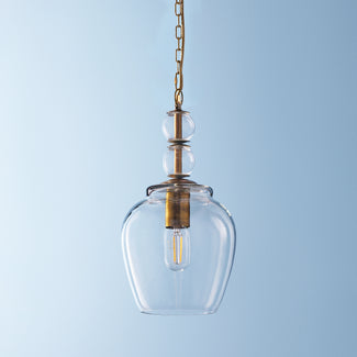 Pecadillo pendant light in glass with brass