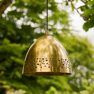 Ben rechargeable outdoor pendant in brass