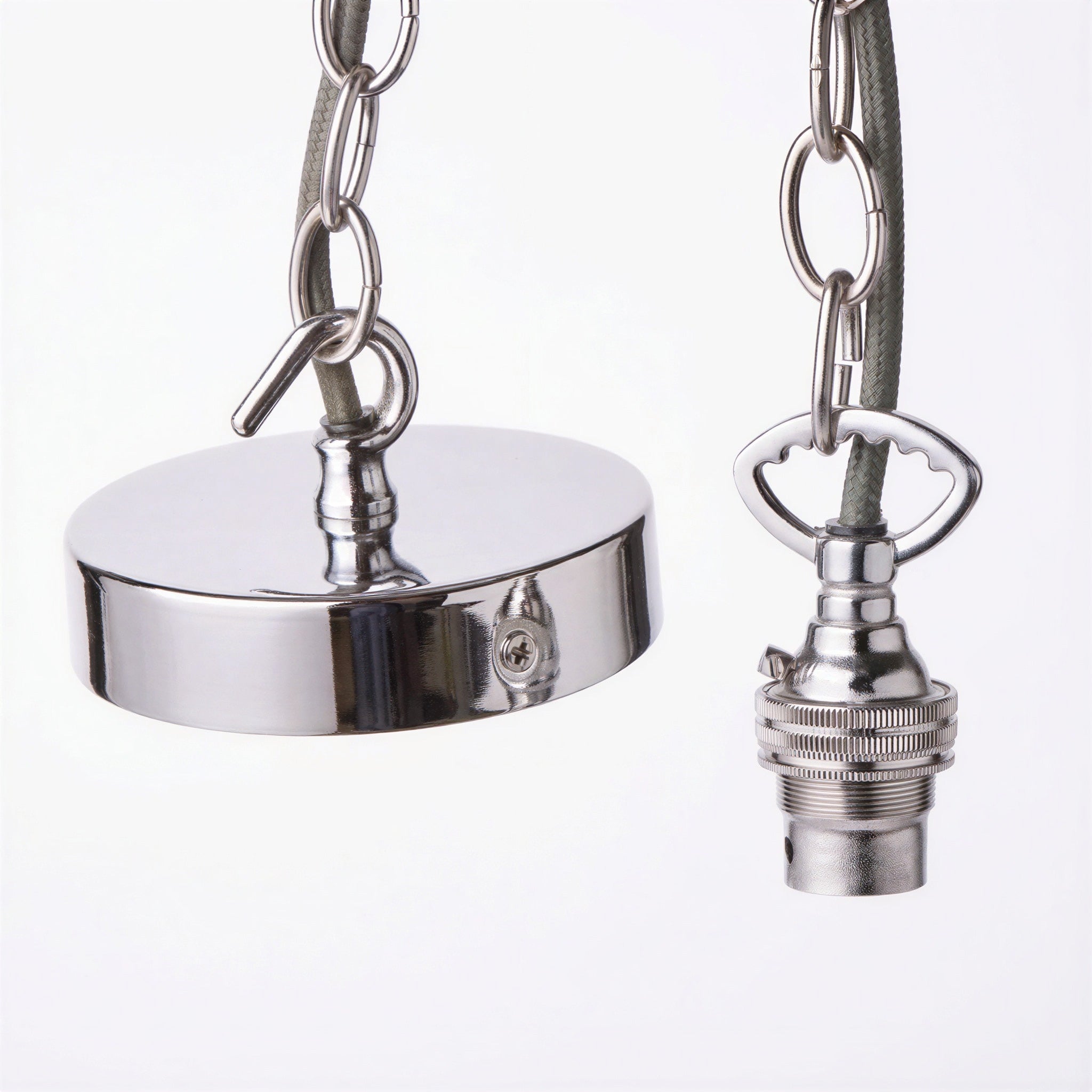 Classic Single Chain Chrome Pendant Light Kit