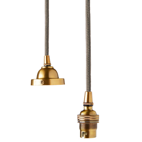 Classic pendant light kit in antiqued brass