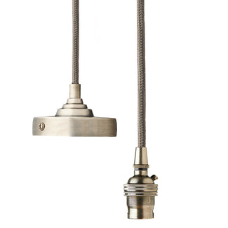 Deco pendant fitting in antique silver