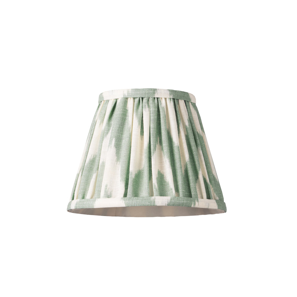 18cm Straight Empire Pendant shade in Printed Linen Ikat Shade in Eau de Nil Zig Zag
