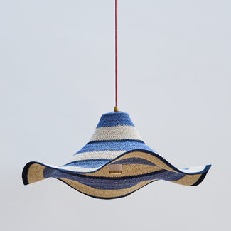 Wonky basket pendant shade in beachfront