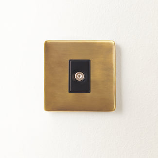 Florence coaxial socket single outlet in brass