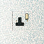 Lucian perspex single socket in clear perspex with black inserts and aged brass switch