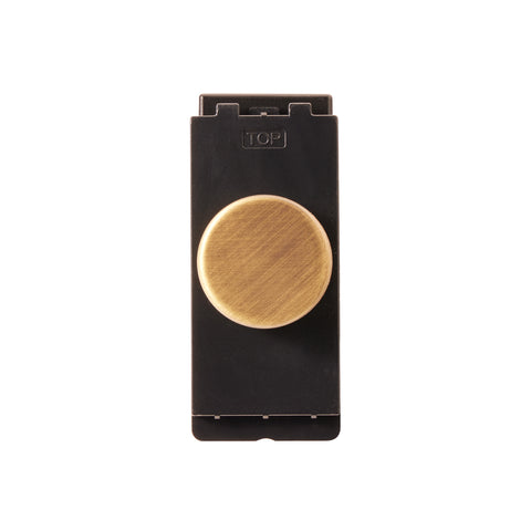 Lucian dimmer module in aged brass