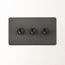 Lucian three gang 2 way toggle switch in bronze