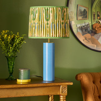 Burl Table Lamp in Blue