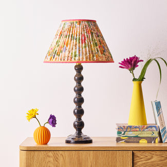 Lillee table lamp in deep brownish black lacquered wood