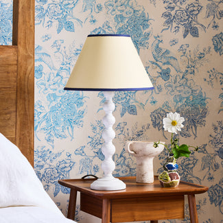 Lillee table lamp in wood with a natural whitewash finish