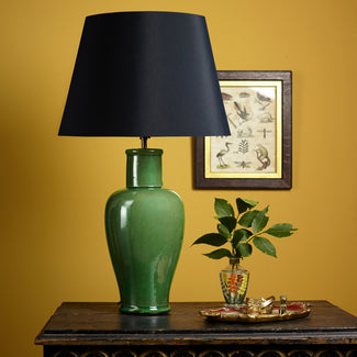 Larger Lolita table lamp in an emerald glaze