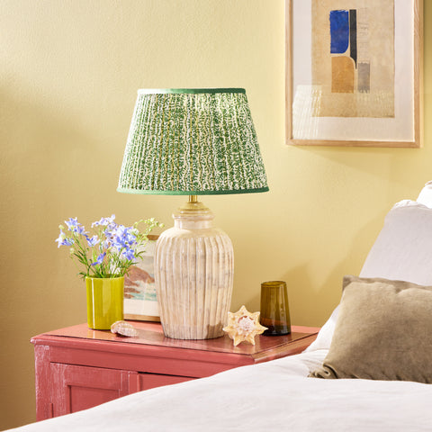 Smaller Marcie table lamp in natural whitewash