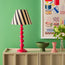 Lillee rechargeable lamp base in hot pink lacquered wood