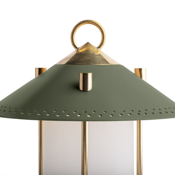 Smaller Stefan rechargeable lantern in Moss by the Novogratz