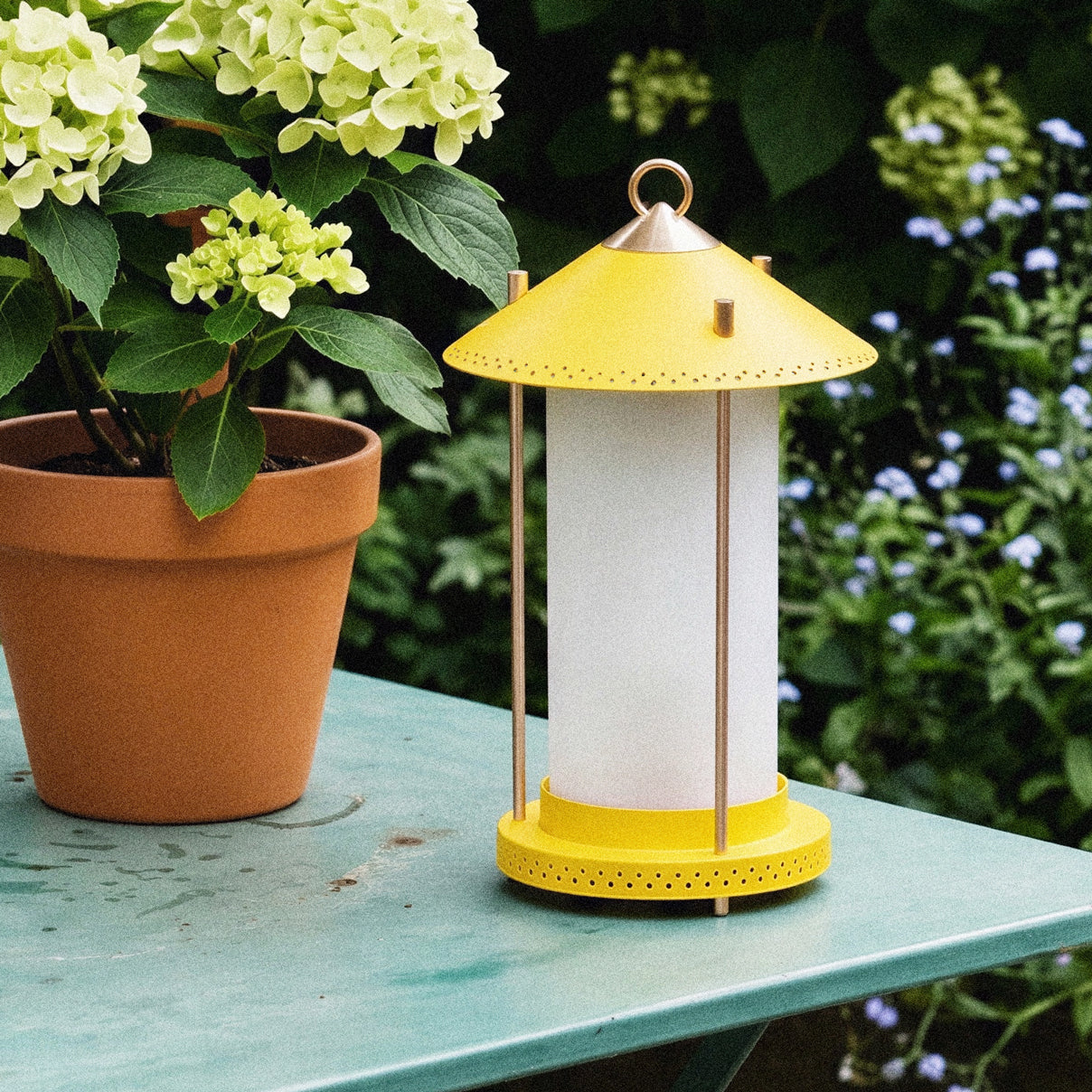 Medium Stefan rechargeable lantern in Sand by the Novogratz