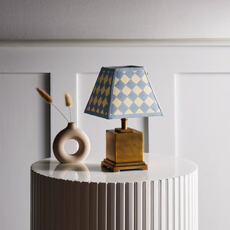 Walter rechargeable table lamp with an antiqued brass finish