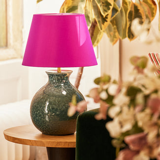 Reilly table lamp in blue glaze