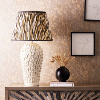Larger Stucco table lamp in stone