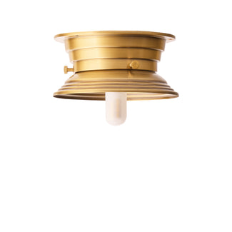 regular Barrow IP44 flush ceiling light in antiqued brass