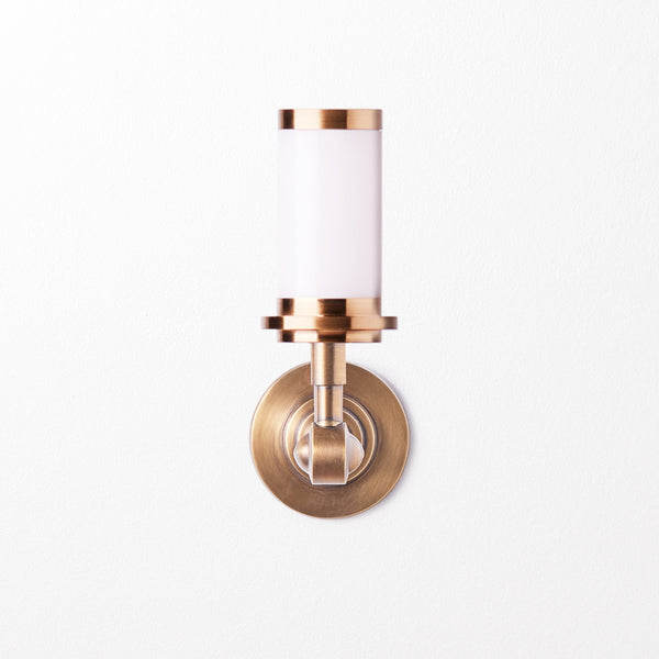 Mini Elbow rechargeable wall fitting in antique brass