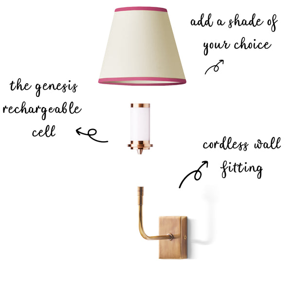 Matchbox rechargeable wall fitting in antique brass