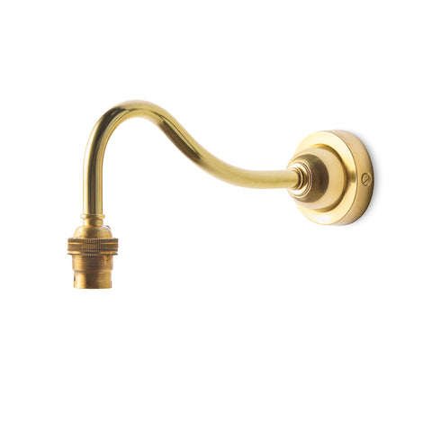 Swan neck wall fitting in antiqued brass