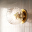 Larger Burgh IP54 wall light in cut glass and brass