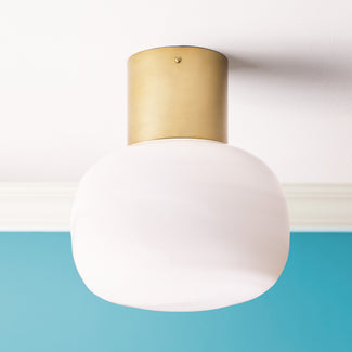 Charlotte flush light with opaline glass