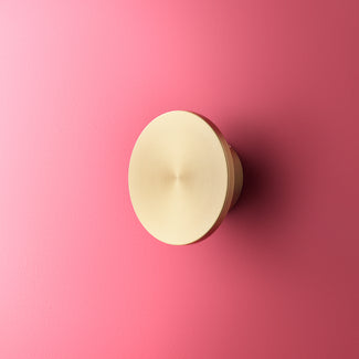 Smaller Helios ip44 wall light in brushed gold aluminium