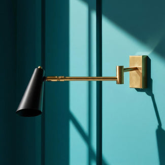 Otis adjustable wall light in black