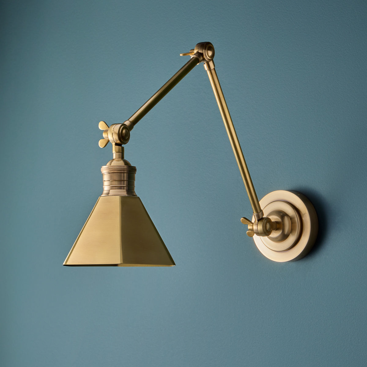 Paxton wall light in antique brass