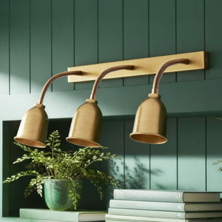 Triple Bendy Pick wall light in brass