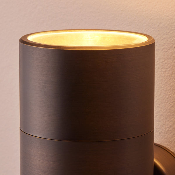 Large Portreath IP65 up and down pillar light in bronze