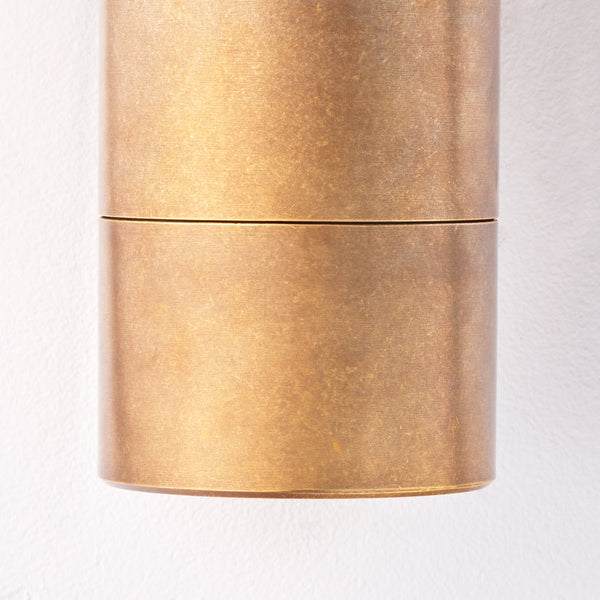 Large Portreath IP65 up and down pillar light in aged brass