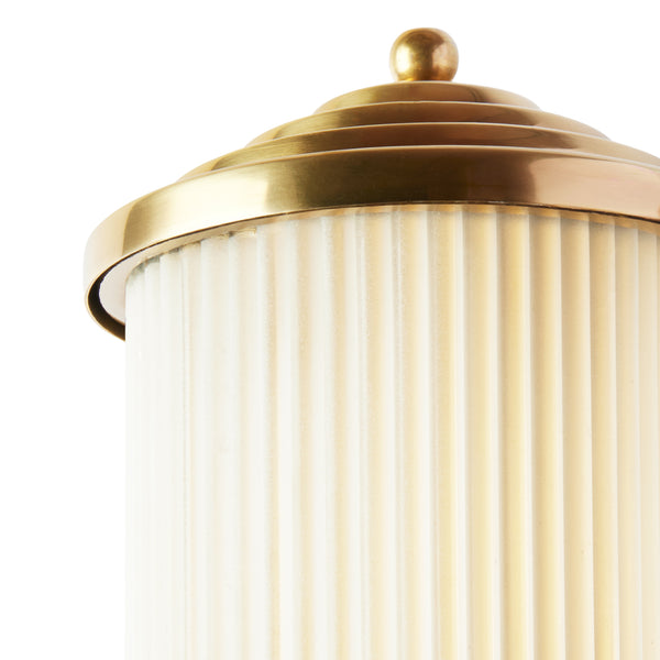 Deco Baby Roddy IP44 rated wall light in brass and frosted glass