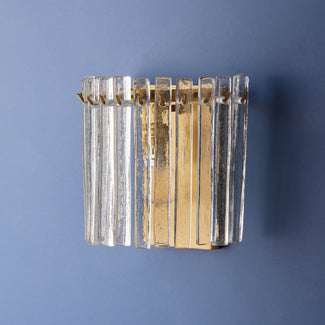 Starsky wall light with clear recycled blown glass strips