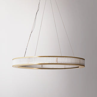 Hestia Chandelier in brass with glass rods