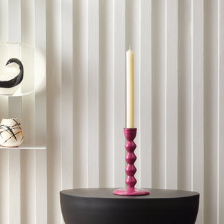 Smaller Mildred candlestick in hot pink
