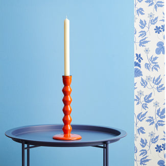 Larger Mildred candlestick in tangerine